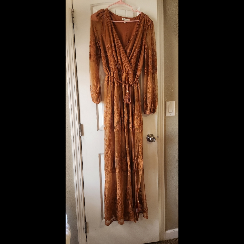 Rust boho dress